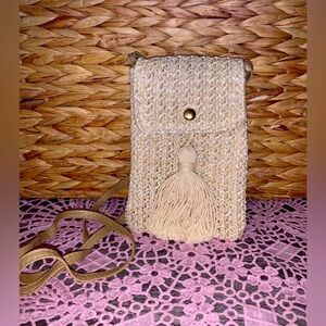 Woven Crossbody Cellphone Pouch NWOT